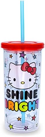 Toynk Sanrio Hello Kitty Shine Cup Carnival מואר עם מכסה | מחזיק 20 אונקיות